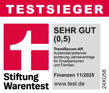 FINANZTEST Testsieger Auslandsreisekrankenversicherung für Familien und Einzelpersonen