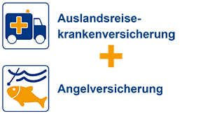 Auslandsreiseversicherung + Angelversicherung