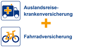Auslandsreiseversicherung + Fahrradversicherung