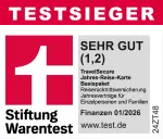Siegel Finanztest 2025 Jahreskarte Basis Familie und Einzelpersonen Sehr Gut