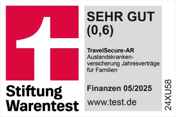 Siegel Finanztest Auslandskrankenversicherung für Familien 2025
