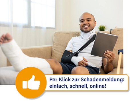 Grafik Per Klick zur Schadenmeldung: einfach, schnell, online