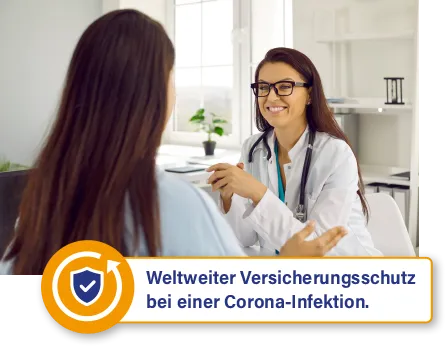 Grafik Auslandsreisekrankenversicherung und Corona
