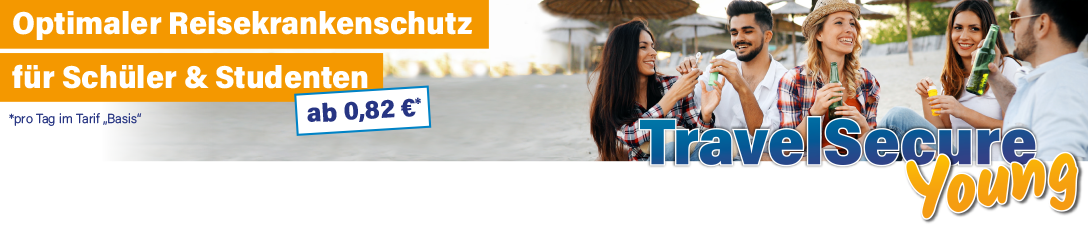 Auslandssemester TravelSecure Auslandskrankenversicherung: Optionaler Reisekrankenschutz für Schüler & Studenten