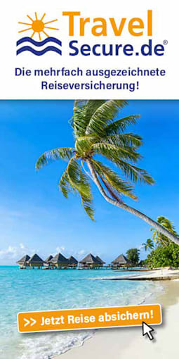 TravelSecure Bannerwerbung Skyscraper (360x720px): Jetzt Reise absichern!